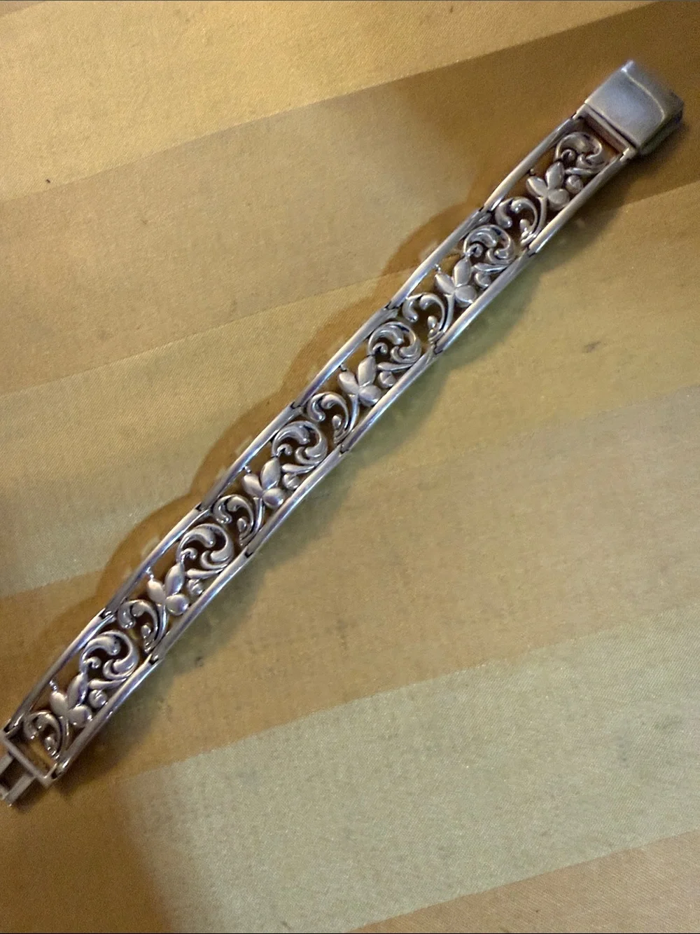 AMAZING Silpada Sterling Silver Filigree Floral Link Bracelet